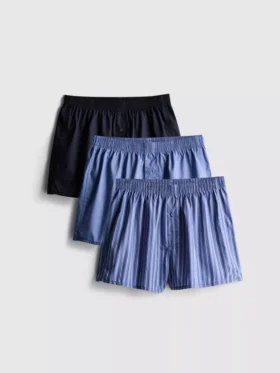 3-pak boxershorts med knaplukning