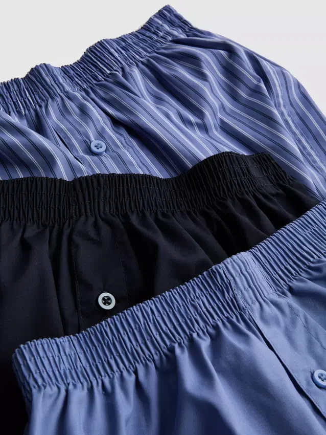 3-pak boxershorts med knaplukning