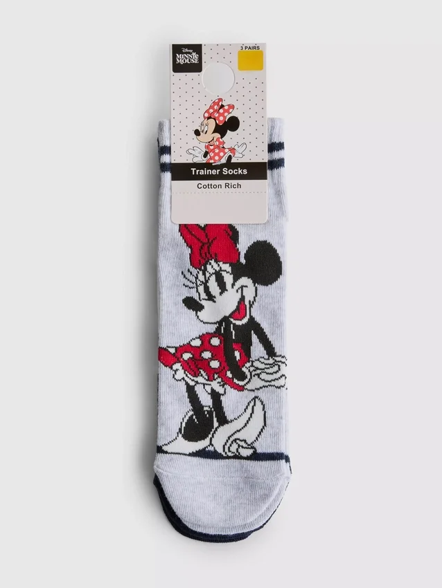 3-pak Disney Minnie Mouse ankelstrømper
