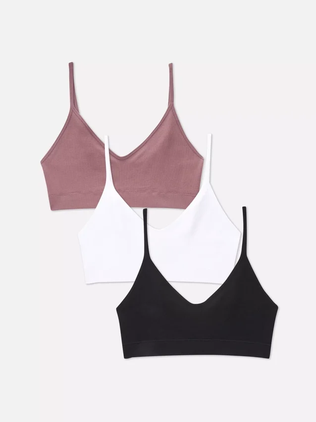 3-pak kort, sømløs cami-bralette
