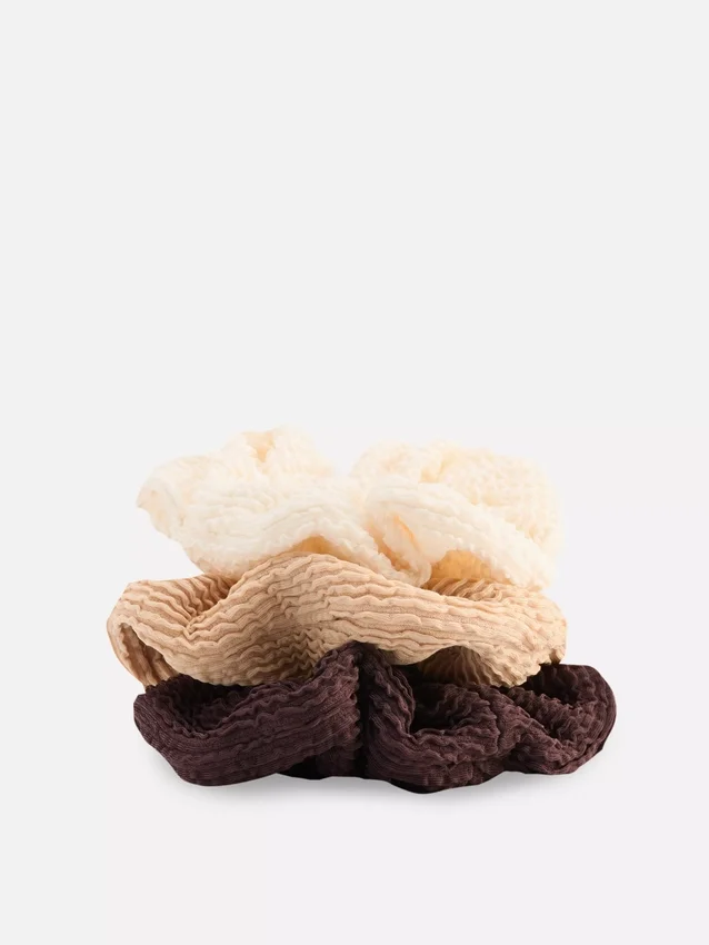 3-pak krøllede hårscrunchies