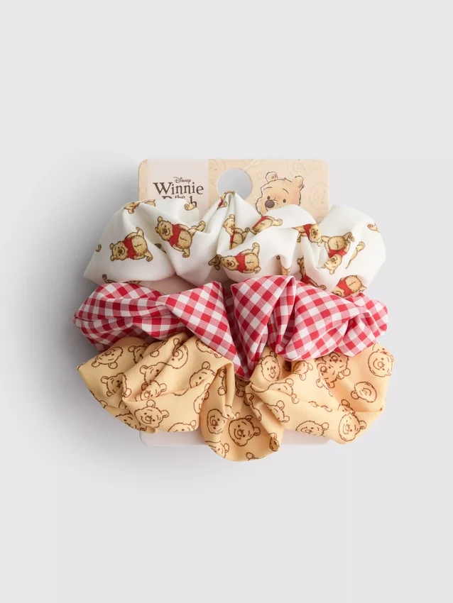 3-pak med Disney-scrunchies med Winnie the Pooh-motiv