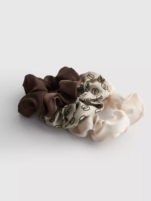 3-pak med forskellige scrunchies