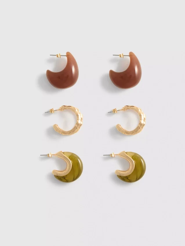 3-pak med hoopøreringe i resin