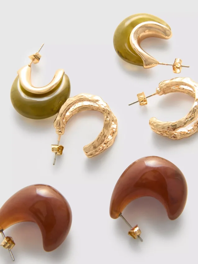 3-pak med hoopøreringe i resin