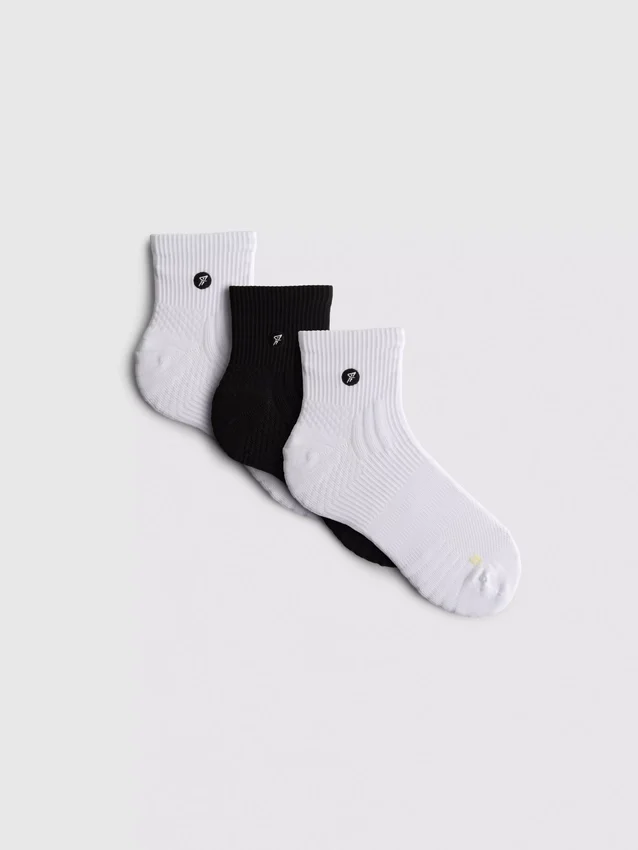 3-pak mikrofiber-aktivstrømper i kvartlængde