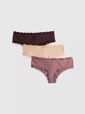 3-pak mikrofiber hipster-trusser i neutral farve