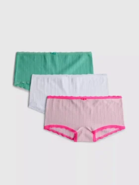 3-pak pointelle mini-boyshorts