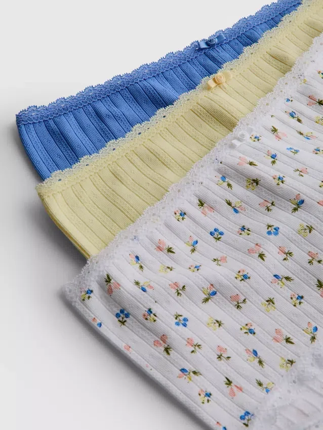 3-pak pointelle mini-boyshorts