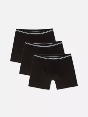 3-pak stribede boxershorts med elastisk linning
