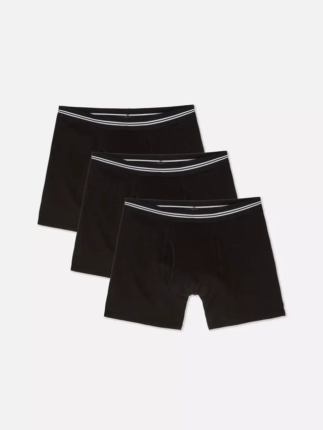 3-pak stribede boxershorts med elastisk linning