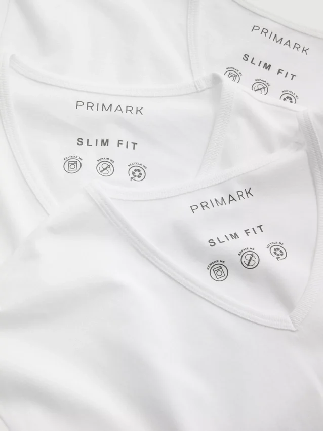 3-pak T-shirts med V-udskæring