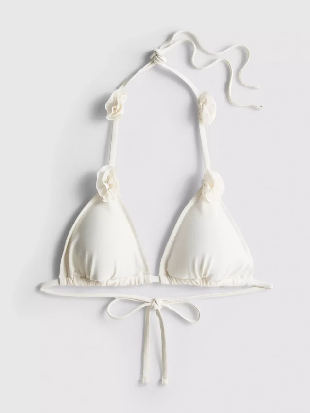 3D-blomstret trekantet bikinitop