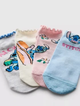 4-pak Disney Stitch-sneakerstrømper