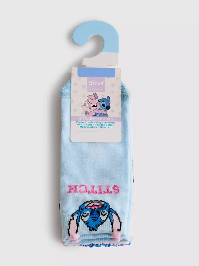 4-pak Disney Stitch-sneakerstrømper