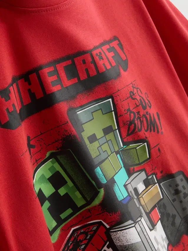 5–15 år | Minecraft-skjorte med grafisk motiv