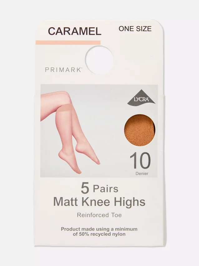 5-pak matte knæstrømper