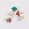5-pak med ringe med havmotiver