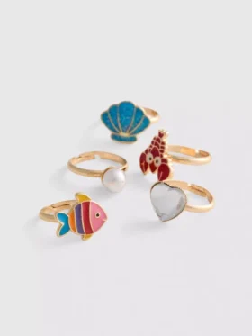 5-pak med ringe med havmotiver