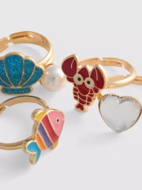 5-pak med ringe med havmotiver