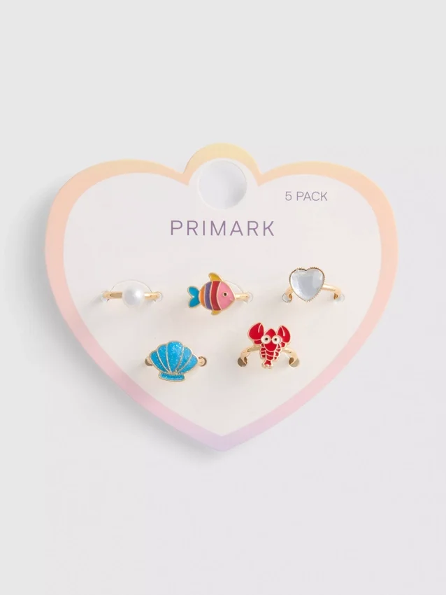 5-pak med ringe med havmotiver