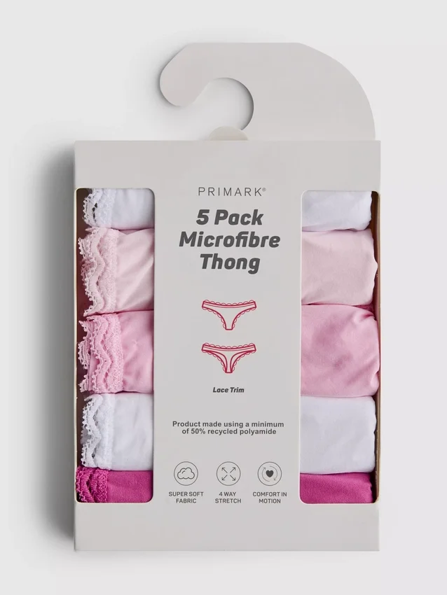 5-pak mikrofiber-g-strenge med blonder