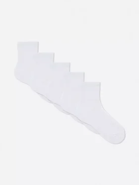 5-pak ribstrikkede kvartstrømper