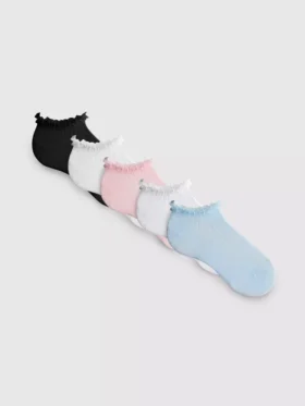 5-pak sneaker-strømper med tylkant