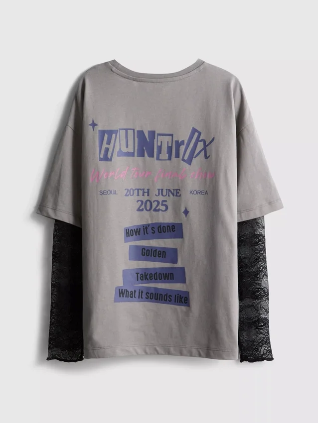 6–15 år | K-pop Demon Hunters langærmet T-shirt med blonder