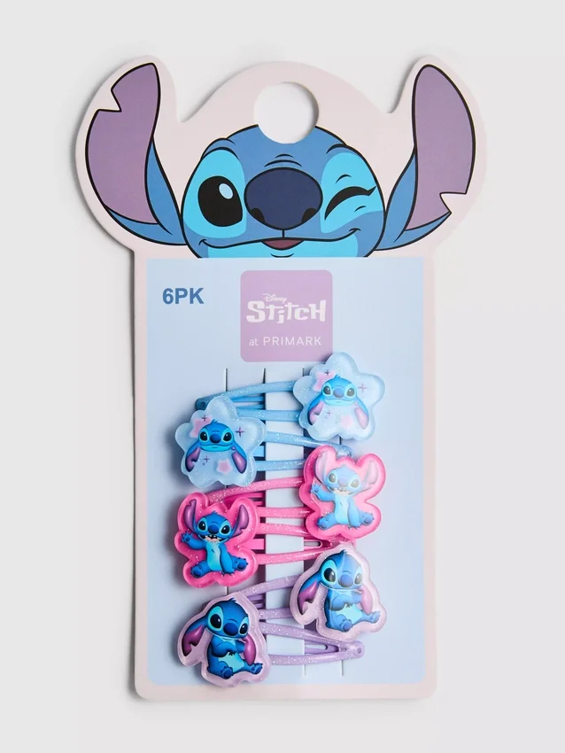 6-pak Disney's Stitch-hårspænder med tryk