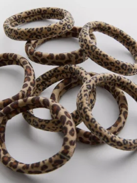 6-pak hårbånd med leopardmønster