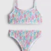 7-15 år | bikini med blomsterprint og rynket top