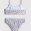 7-15 år | bikini med blomsterprint og rynket top