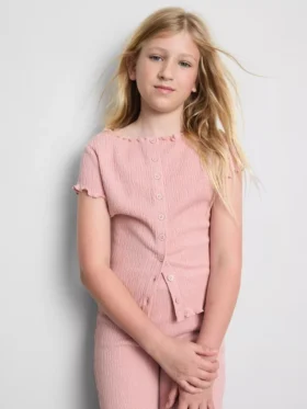 7–15 år | Bluse med krøllet struktur