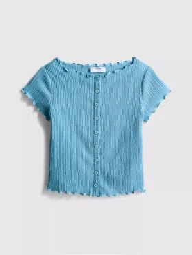 7–15 år | Bluse med krøllet struktur