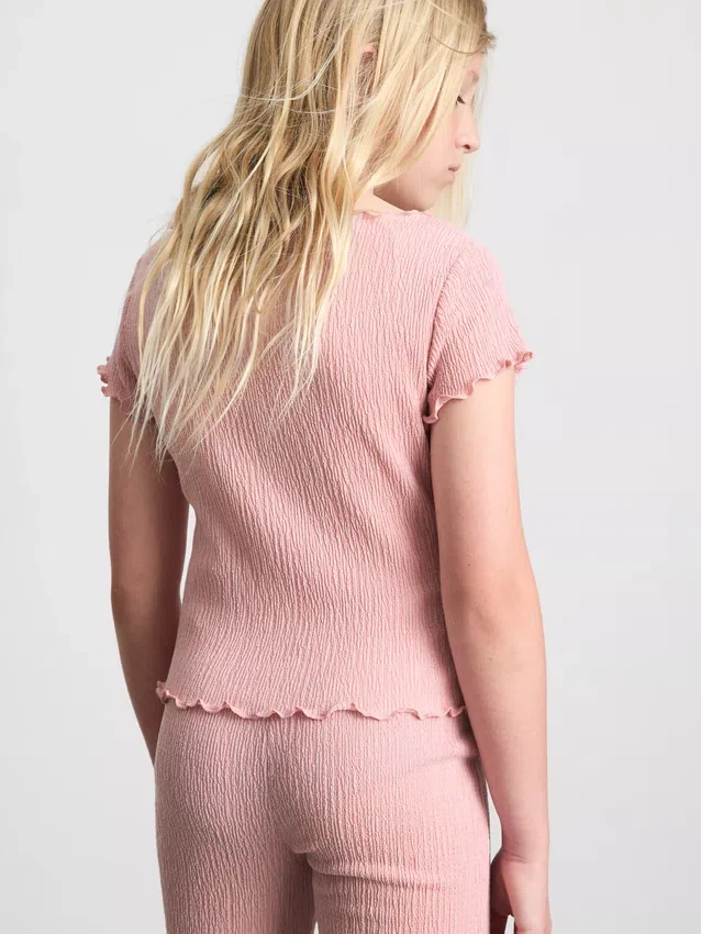 7–15 år | Bluse med krøllet struktur