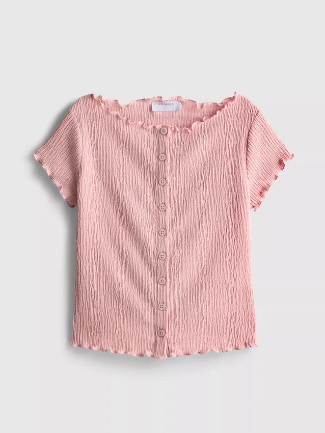 7–15 år | Bluse med krøllet struktur