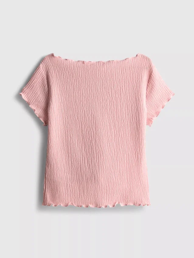 7–15 år | Bluse med krøllet struktur