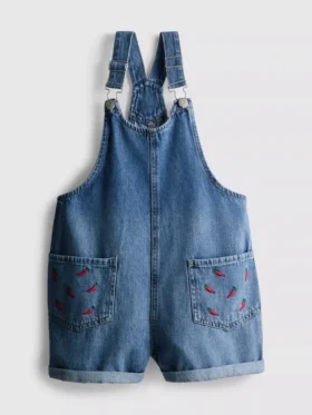 7–15 år | broderede denim-overalls