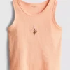 7–15 år | broderet ribbet tanktop