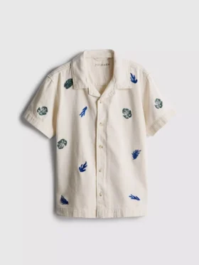 7–15 år | broderet skjorte med knapper