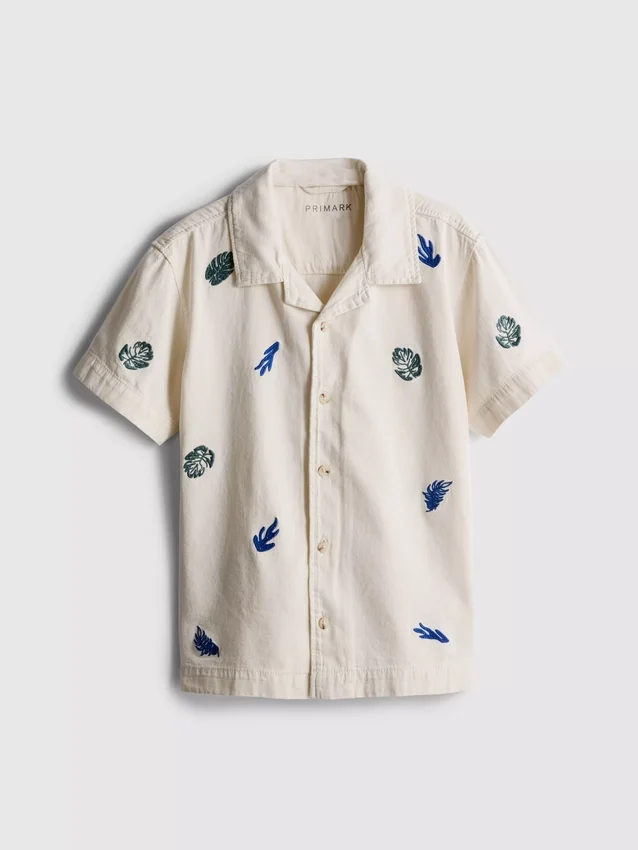 7–15 år | broderet skjorte med knapper