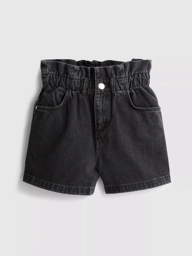 7–15 år | denimshorts i papirpose-stil