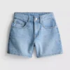 7–15 år | denimshorts med strass-sløjfe