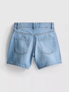 7–15 år | denimshorts med strass-sløjfe