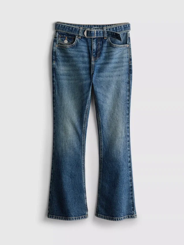 7–15 år | flare-jeans med bælte