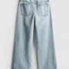 7–15 år | Jeans med slids i sømmen og brede ben