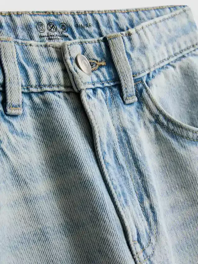 7–15 år | Jeans med slids i sømmen og brede ben