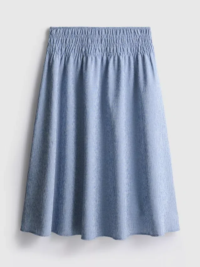 7–15 år | midi-nederdel i gingham-tern