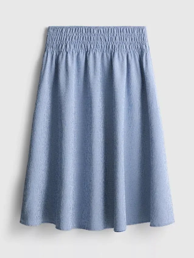 7–15 år | midi-nederdel i gingham-tern
